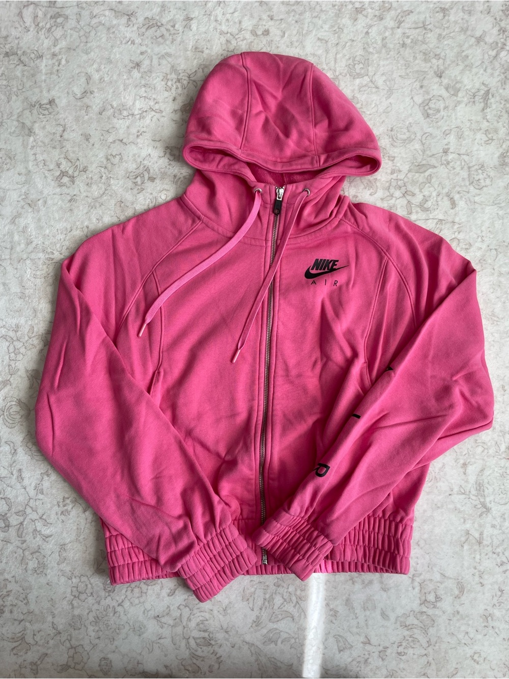 Nike Air Women’s Pink Full-Zip Bomber Hooded Sweatshirt